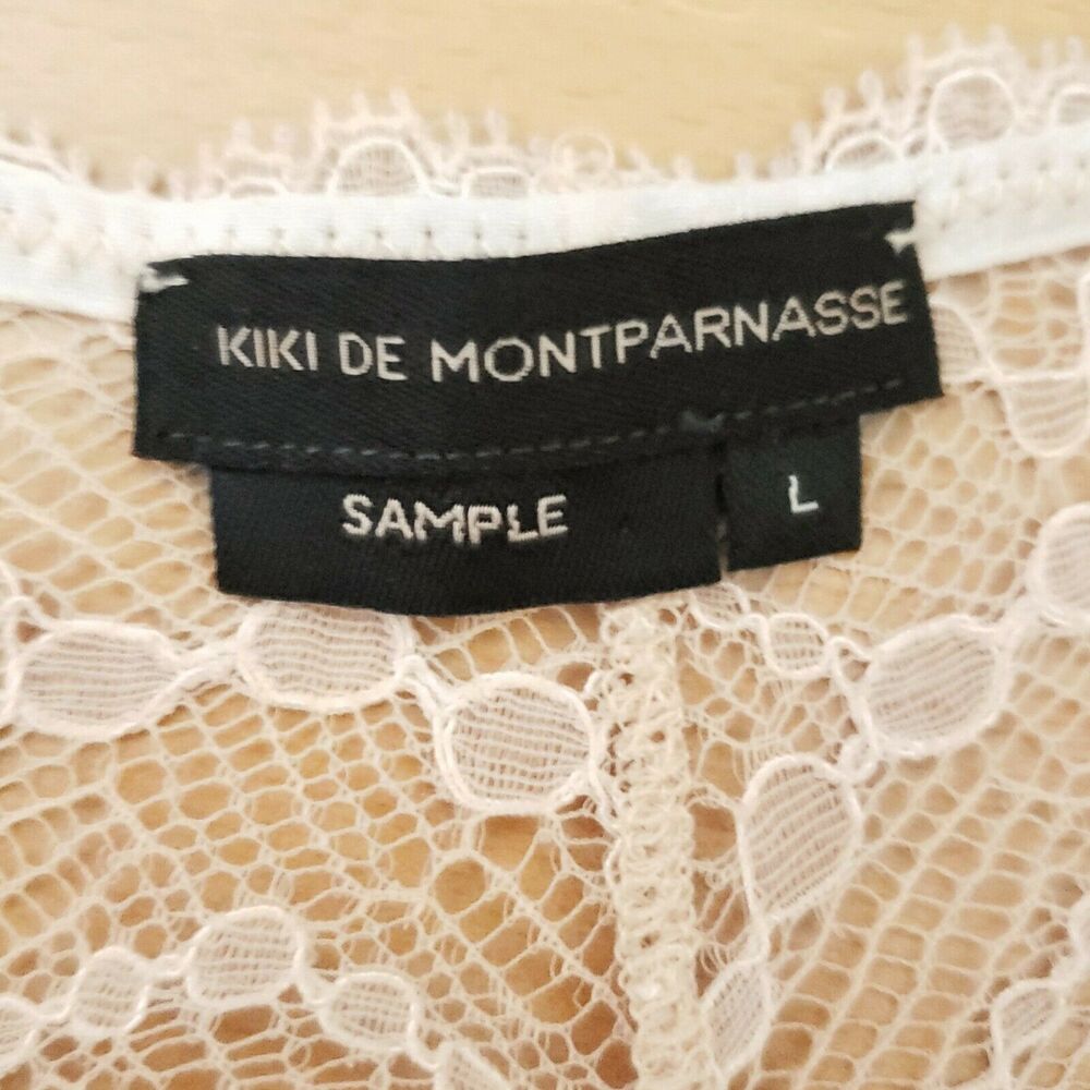KIKI DE MONTPARNASSE sheer lace Tanga cheeky panties lingerie nude blush L NEW - Picture 3 of 3